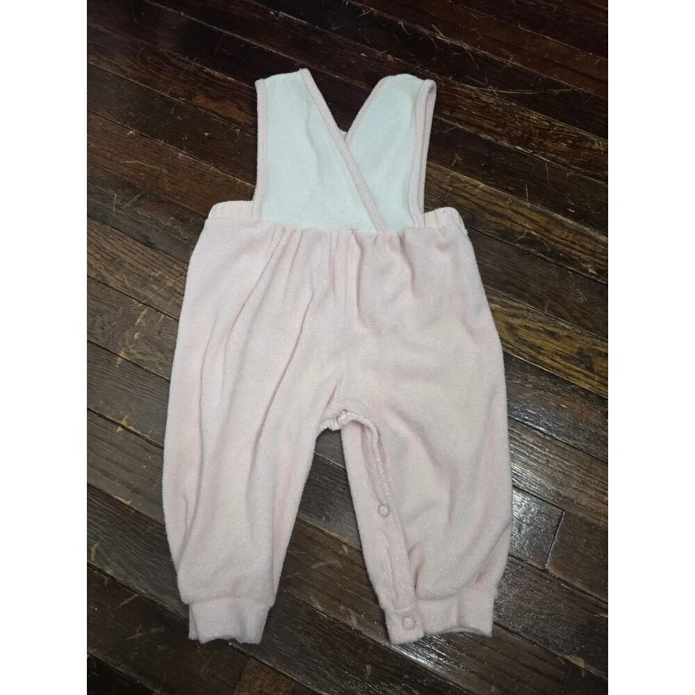 Vintage 90s Carter's Pastel Pink Terrycloth Beach Romper 9 Months